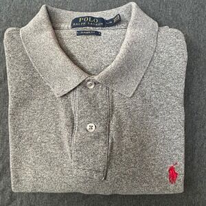 Polo Ralph Lauren Classic Fit Dark Gray Polo Shirt Men's Size Large Red Logo‎